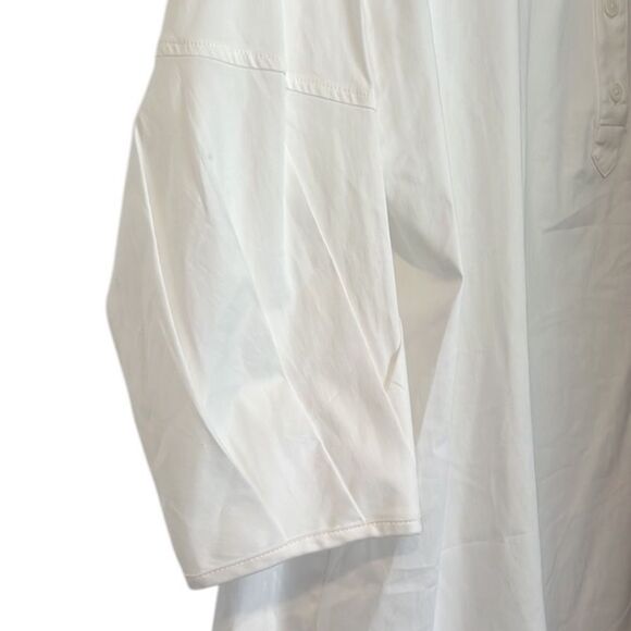 Soft Surroundings White Pleated V Neck Pullover Tunic Top Size Large - Picture 9 of 12